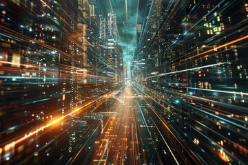 A nighttime view of a city from a high vantage point, ideal for use in travel and adventure scenes