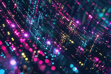 Fototapeta premium Fairy lights shining in the dark, perfect for capturing ambiance and mood