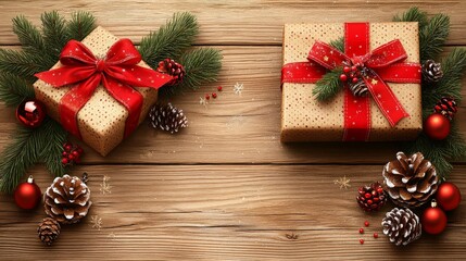 Happy Holidays, season's greetings and new year vector template with Christmas element decoration. ai generated