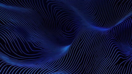 Abstract Blue Lines on Black Background