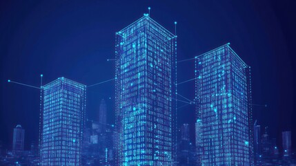 Obraz premium Digital Skyscrapers: A Futuristic Cityscape