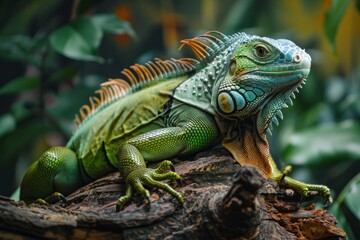 Fototapeta premium Flaming Tail. A golden vixen with his flaming tail: flames and fire,