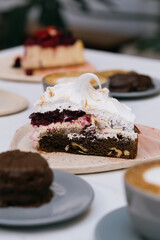 Marquise chocolate cake with meringue