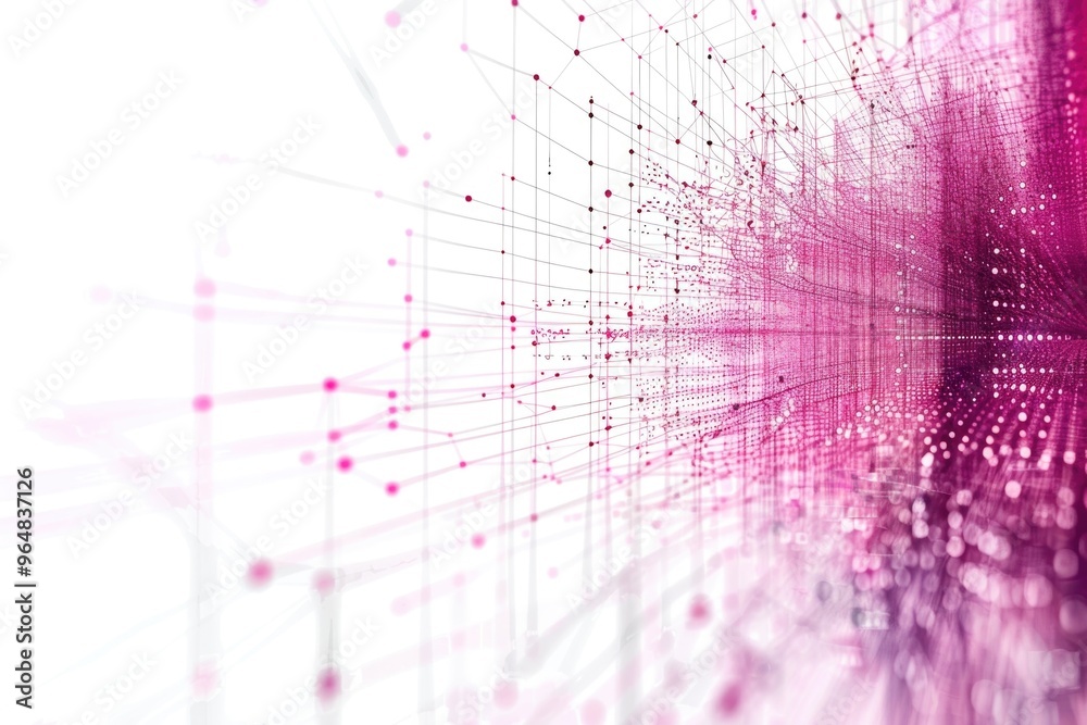Aufkleber a geometric pattern of pink and white dots and lines on a flat surface