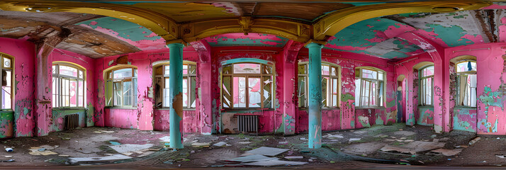 Modern waste reclamation facility giving garbage a second chance and in a chromatic wonderland 