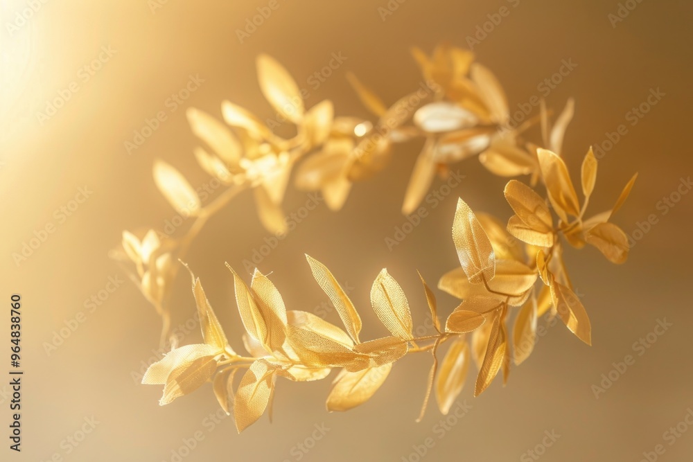 Poster a close-up view of a single branch of a plant, suitable for use in nature-inspired designs or as a b
