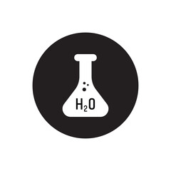 Laboratory glass with H2O