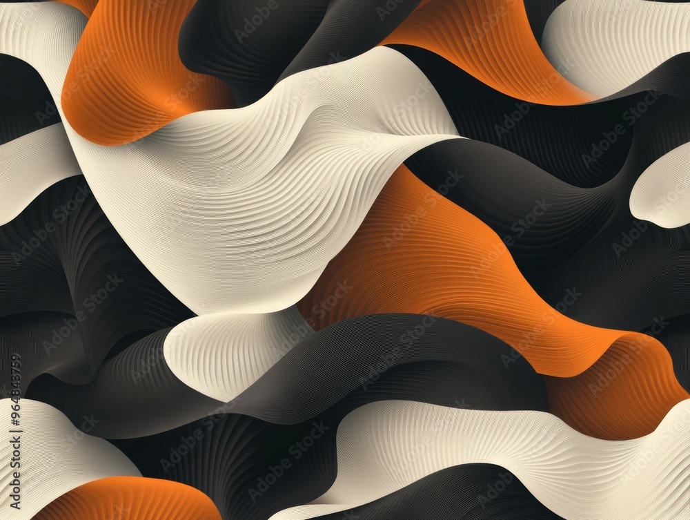 Poster digital illustration of a vibrant abstract linear pattern using line art and geometric elements