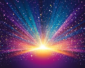 Fototapeta premium Illustration of an abstract ray background based on a futuristic lens flare with glowing particles and lines