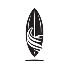 Surfboard Silhouette Vector Illustration for Beach-Themed Designs