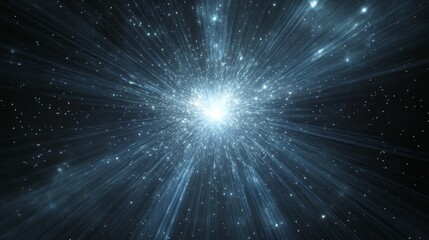 Obraz premium An explosion of radiant particles and lines creates an explosive star effect. An abstract background of moving rays creates a stunning border.