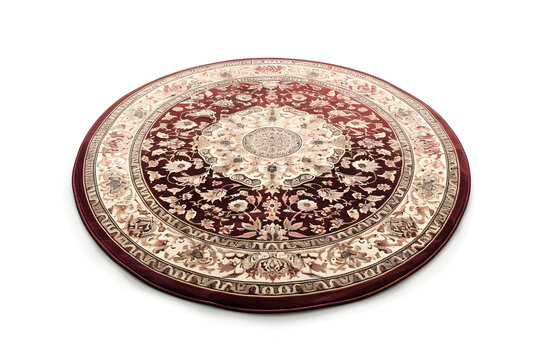 round carpet on white background AI generative