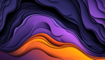 The background of this line art illustration features a vibrant purple abstract background complemented by fiery elements