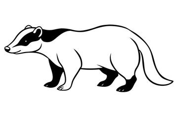 Badger silhouette vector illustration