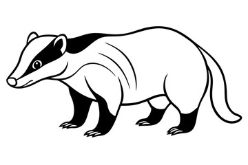 Badger silhouette vector illustration