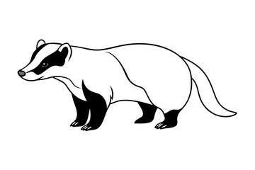 Badger silhouette vector illustration