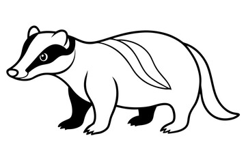 Badger silhouette vector illustration