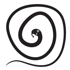 Snake vector icon. Viper symbol, serpent sign, anaconda simple silhouette isolated