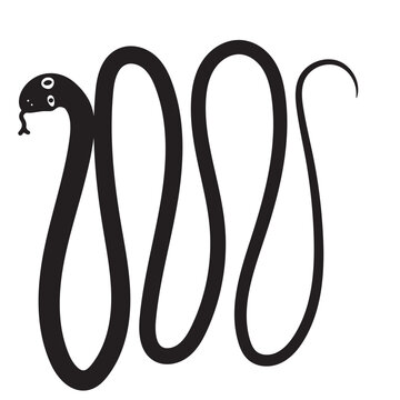 Snake vector icon. Viper symbol, serpent sign, anaconda simple silhouette isolated