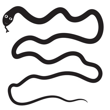 Snake vector icon. Viper symbol, serpent sign, anaconda simple silhouette isolated