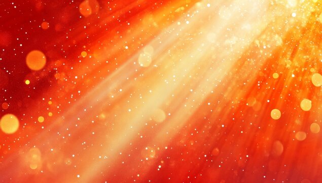 This abstract orange background features a line art illustration of an exploding star