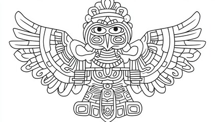 Fototapeta premium Vintage engraving style illustration of an Aztec mythology deity