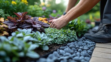 Gardener Arranging Plants