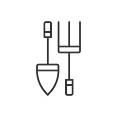 Pitchfork And Shovel Icon -  Garden Tool Icon
