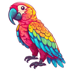 Fototapeta premium A colorful parrot retro style pop art pin up