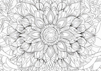 Illustration for adult coloring books of a beautiful mandala