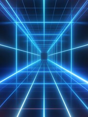 Obraz premium On a dark background, the abstract light frame illustration features glowing lines and a radiant effect with straight broken patterns