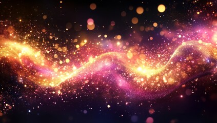 Fototapeta premium Abstract pink background with glittering elements in a line art style