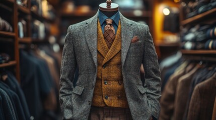 Fototapeta premium Classic Suit: A Stylish Gentleman