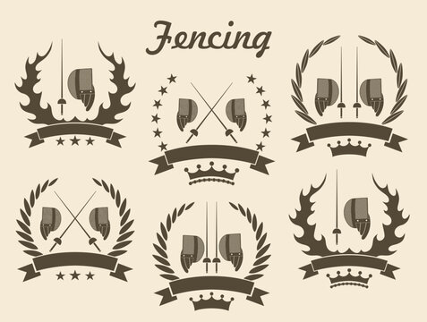 Fencing logo. Isolated Fencing on white background