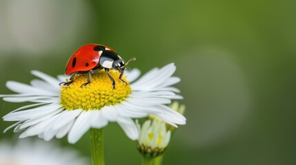 Fototapeta premium Ladybug on a Daisy