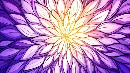 Vibrant abstract floral pattern with purple and orange hues