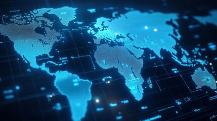 Digital map of global supply chains highlighting trade routes, geopolitical logistics visualization