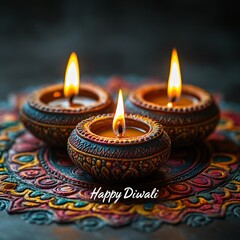 Happy Diwali text poster