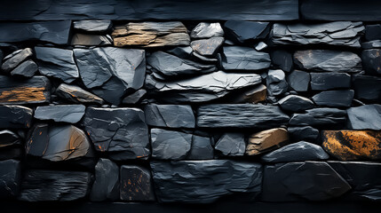 A stone wall with a stone wall and a stone wall, pile of firewood, stack of firewood, pile of coal
