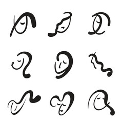 Abstract Drawing Woman Face, Minimal Portrait Art for Wall Design, Modern Wall Picture Print