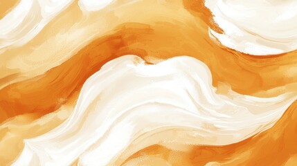Modern digital artwork with orange and white paint flowing and blending together, creating a dynamic and energetic composition