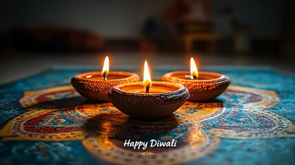 Happy Diwali poster with text