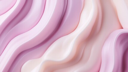 Abstract background of pink and beige cosmetic cream forming a wavy pattern, ideal for beauty, skincare, and personal care projects