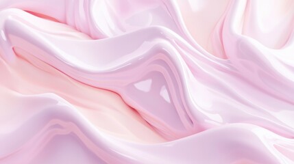 Abstract pastel pink cosmetic texture background, smooth creamy skincare product with light and shadows, wavy rippled surface