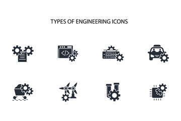 Engineering icon set.vector.Editable stroke.linear style sign for use web design,logo.Symbol illustration.
