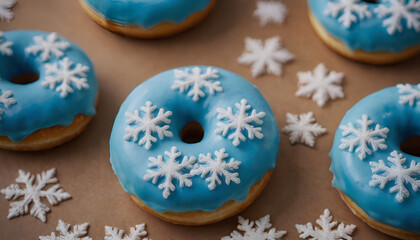 snowflake decorated donuts