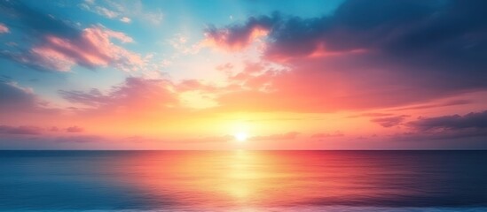 A Vibrant Sunset Over a Calm Ocean