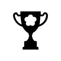 Trophy cup icon silhouette isolated on a white background,Eps 10.