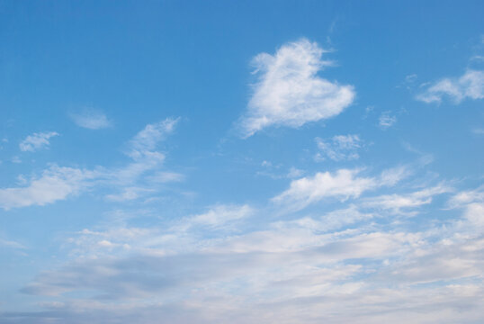 nature made a heart from the clouds in the blue sky