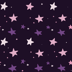 Purple seamless star pattern